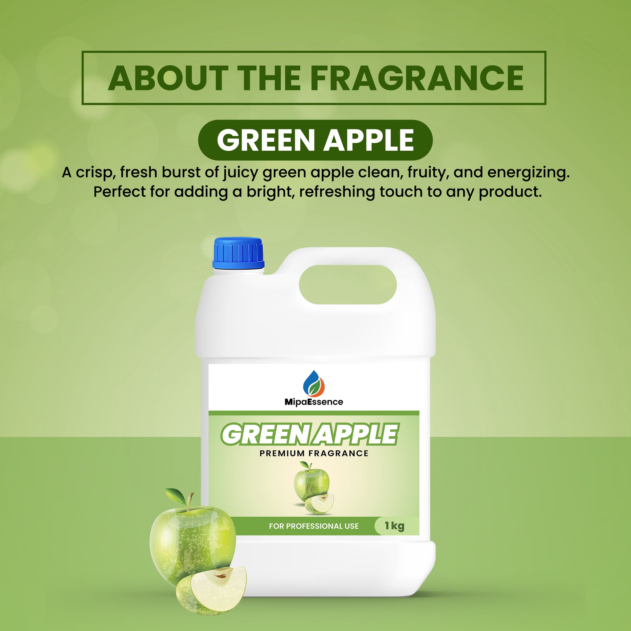 About Green Apple Fragrance by MipaEssence – Clean, Fruity, Energizing Scent for Versatile Applications