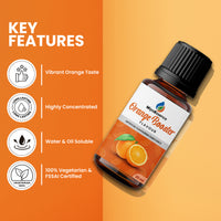 Key Features of MipaEssence Orange Booster Flavour – Vibrant Orange Taste, Highly Concentrated, Water & Oil Soluble, 100% Vegetarian Certified