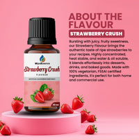 Juicy and sweet strawberry flavouring essence with heat stability and dual solubility – perfect for desserts, beverages, and baked goods in home or commercial use.