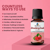 Ideal for ice creams, cupcakes, smoothies, mocktails, jellies, syrups, mousses, puddings, and flavoured sweets with MipaEssence Strawberry Crush Flavour.
