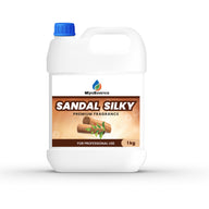 Front label of MipaEssence Sandal Silky Fragrance bottle – Premium sandalwood essence for professional use.