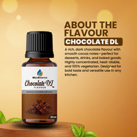 About Chocolate DL Flavour – Rich, smooth dark cocoa essence for desserts, bakery, and drinks