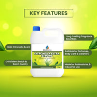 Key features of MipaEssence Citronella Extra Strong Fragrance – bold citronella scent, long-lasting retention, consistent quality, and suitable for industrial & cosmetic use.