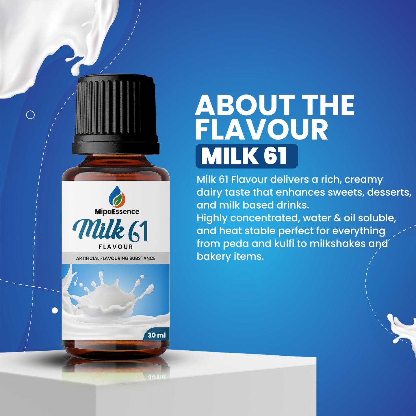 About the Flavour – MipaEssence Milk 61 Flavour with creamy milk splash and flavour description
