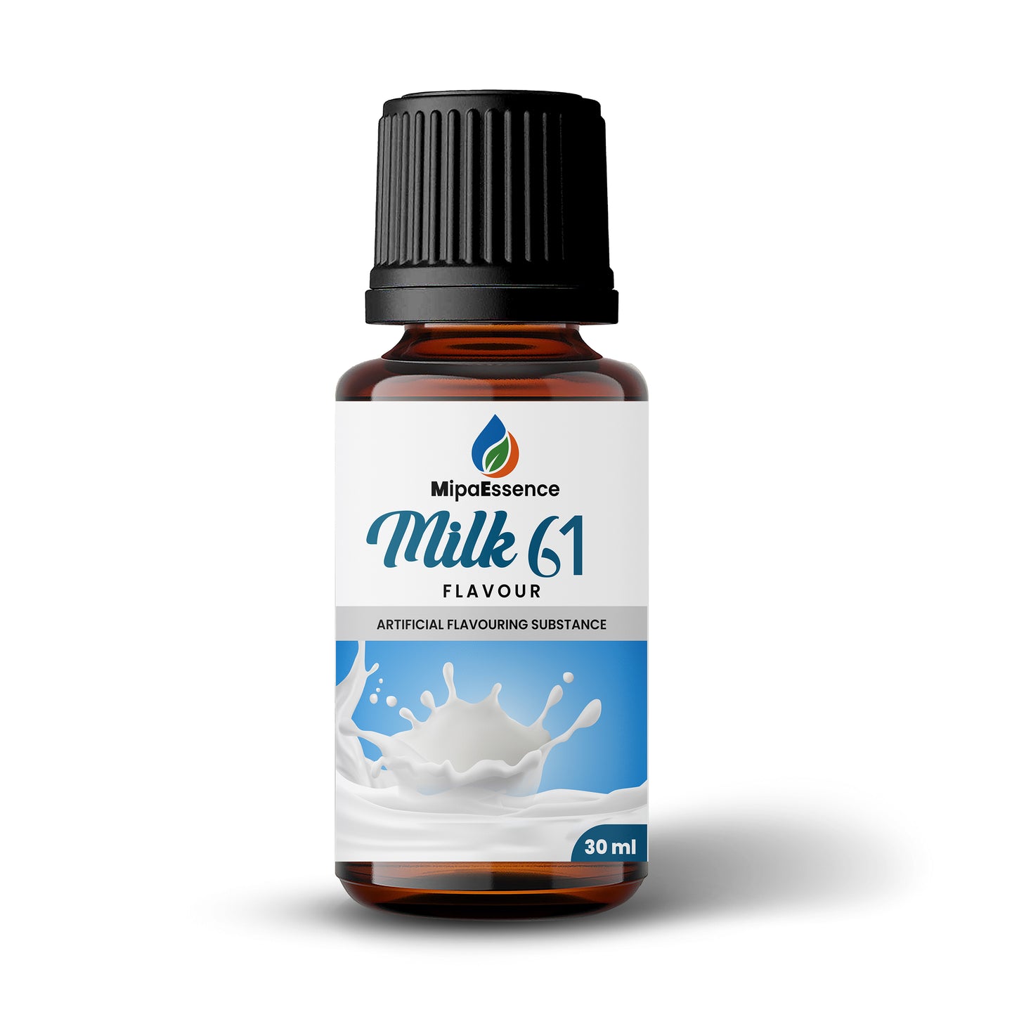 MipaEssence Milk 61 Flavour Bottle – 30ml pack showing product label with logo and milk carton icon