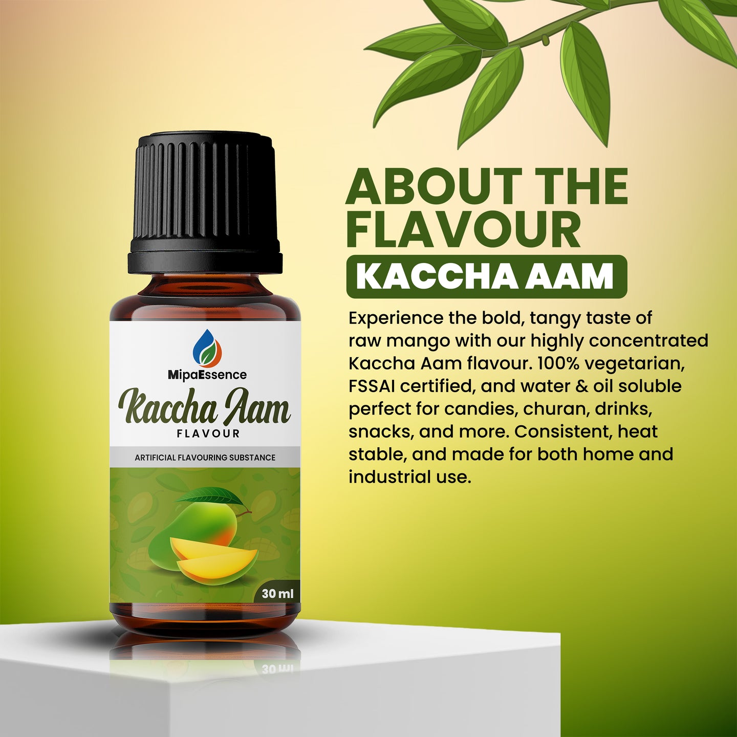 bout MipaEssence Kaccha Aam Flavour – Raw mango flavouring for toffees, candies, and drinks