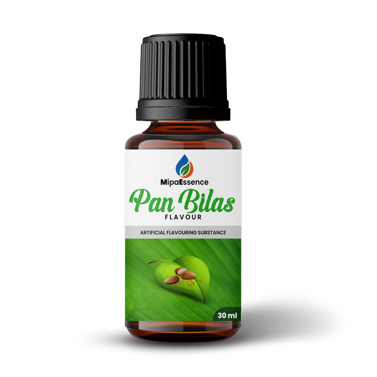 MipaEssence Pan Bilas Flavour 30ml bottle with green paan leaf design label.