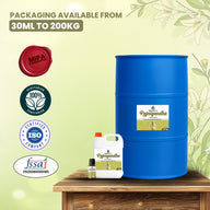 MipaEssence Rajnigandha Flavour – Full packaging range including 30ml bottle, 1kg can, and 200kg drum with certifications.