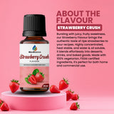 Juicy and sweet strawberry flavouring essence with heat stability and dual solubility – perfect for desserts, beverages, and baked goods in home or commercial use.