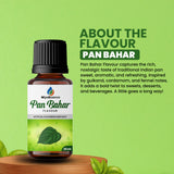 Detailed description of MipaEssence Pan Bahar Flavour capturing the nostalgic, aromatic taste of Indian paan inspired by gulkand and cardamom.