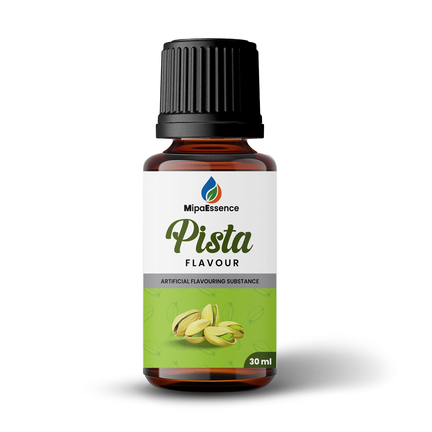 MipaEssence Pista Flavour – 30ml bottle front view with pistachio illustration