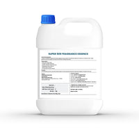 Back label of Super 509 Fragrance container showing product details, batch info, and manufacturing data.